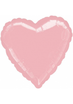 Balon foliowy metalik pastel różowy serce 43cm