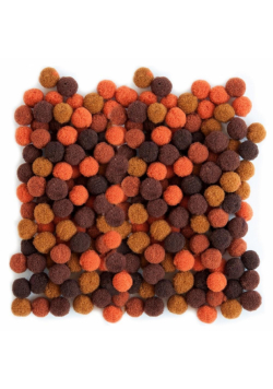 Pompony poliestrowe 1cm mix brązowy 120szt