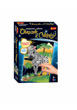 Cekinowy obrazek. Zebra