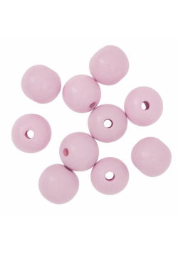 Koraliki drewniane kulki 2,5cm liliowe 10szt