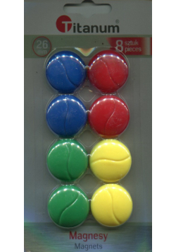 Magnesy do tablic 26 mm 8 sztuk 4 kolory