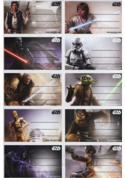 Naklejki szkolne na zeszyty Star Wars