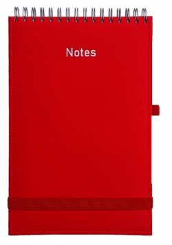 Notes A5 Vivella na spirali z gumką linia czerwony