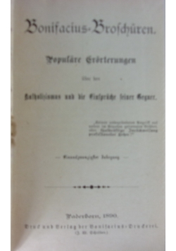 Bonifacius Broschuren, 1890r.