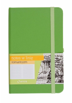Notes A6 kieszonkowy z gumką Romantyzm linia zielony