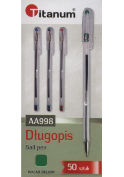 Długopis Titanum AA998 zielony 50 sztuk