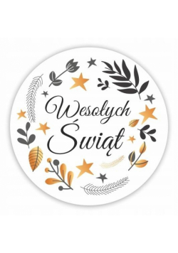 Naklejki świąteczne złote 4cm 48szt