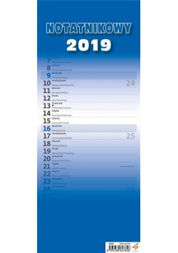 Kalendarz 2019 Slim Notatnikowy niebieski HELMA
