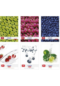 Zeszyt A5 Fresh Fruit w kratkę 80 kartek 5 sztuk mix