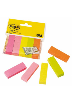 Znaczniki POST-IT 15x50mm, 5x100 kartek mix kolorów neonowy