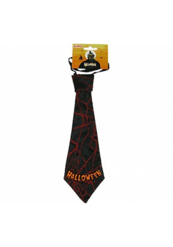 Krawat w czerwone pajęczyny Halloween