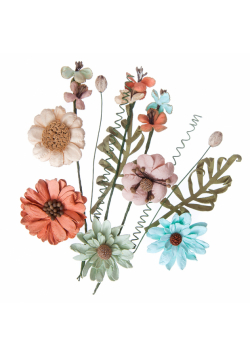 Kwiaty papierowe dusty blush 12 szt. beż, ceglany, miętowy