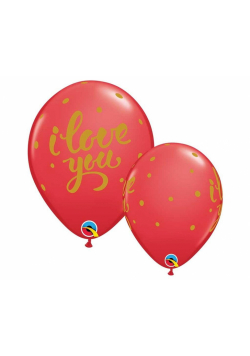 Balon I Love You czerwony 18cm 25szt