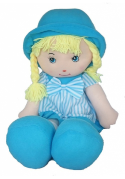 Lalka szmaciana 54 cm niebieska
