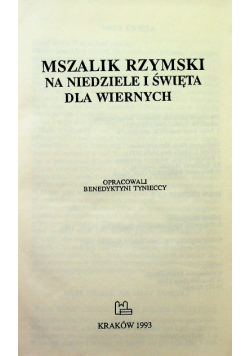 Mszalnik Rzymski dla wiernych