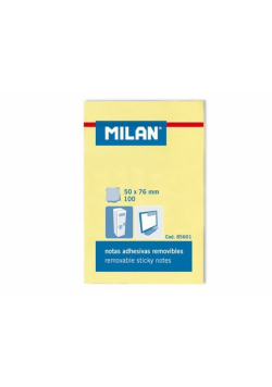 Karteczki Milan samoprzylepne 50x76 mm żółte 10 sztuk
