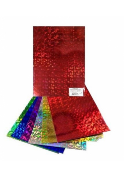 Karton holograficzny kolorowy 25x35cm 8 arkuszy