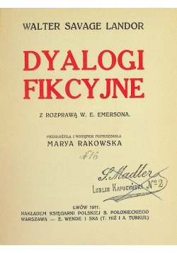 Dyalogi Fikcyjne 1911 r.