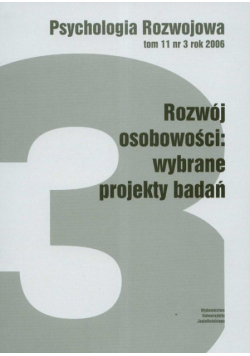 Psychologia rozwoju t.11 nr 3 rok 2006
