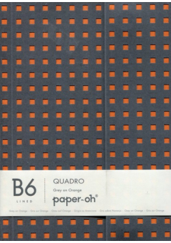Notatnik B6 Paper-oh Quadro Grey on Orange w linie