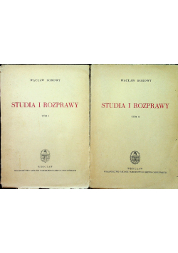 Borowy Studia i rozprawy Tom I i II