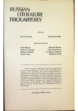 Russian literature triquarterly