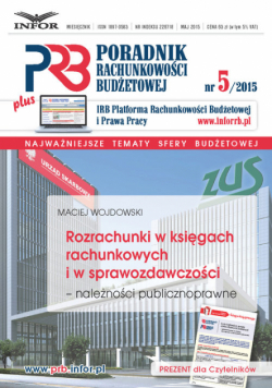 Poradnik Rachunkowości Budżetowej Nr 5/2015 Rozrachunki w księgach rachunkowych i w sprawozdawczości -należności  publicznoprawne
