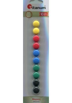 Magnesy do tablic 15 mm 10 sztuk Kolory gładkie