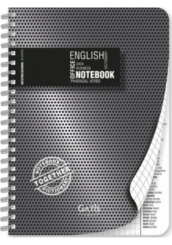 Kołozeszyt A5 80 kartek w kratkę BLACK&SILVER spirala plastic Język angielski
