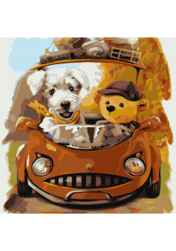 Malowanie po numerach - Przyjazna podróż 40x40cm