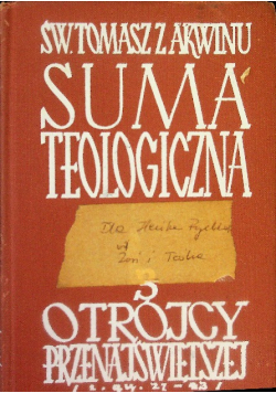 Suma Teologiczna Tom 3 O Trójcy Przenajświętszej