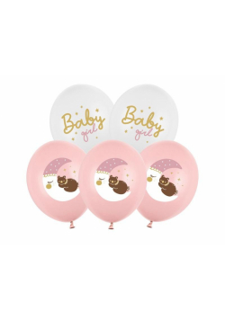 Balony Strong Pastel Baby girl 30 cm 6szt mix
