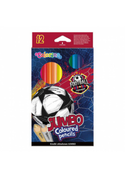 Kredki ołówkowe trójkątne jumbo Colorino football 12 kolorów
