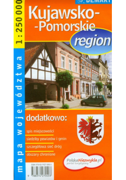 Kujawsko Pomorskie region mapa województwa 1:250 000