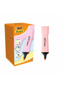 Zakreślacz Highlighter różowy pastel (12szt) BIC