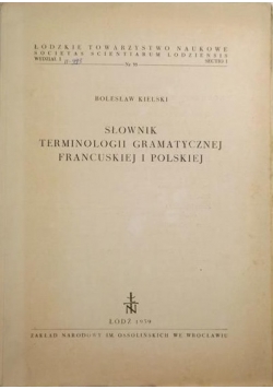 Słownik terminologii gramatycznej francuskiej i polskiej