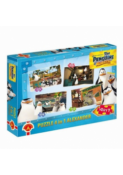 Puzzle Pingwiny z Madagaskaru 4 w 1