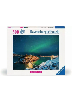 Puzzle 500 Zorza Polarna nad Bergsfjord