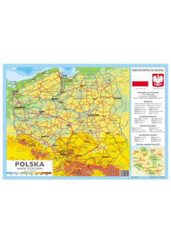 Podkładka na biurko Polska mapa fizyczna