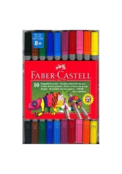 Flamastry dwustronne 10 kolorów FABER CASTELL