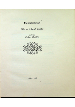 Dla Zakochanych Wiersze Polskich Poetów