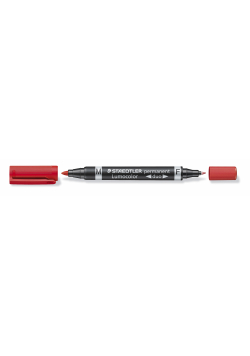 Pisak dwustronny Lumocolor Duo wodoodporny 1 szt. czerwony Staedtler