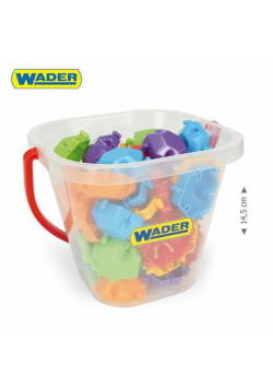 Klocki puzzle 48el. w kwadratowym wiaderku
