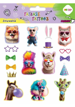 Tatuaże zmywalne Animals Funny Happy Color