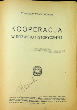 Kooperacja w rozwoju historycznym 1923 r.