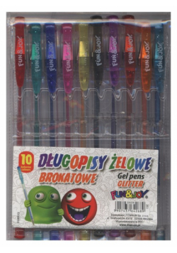 Długopisy żelowe brokatowe Fun&Joy 10 kolorów
