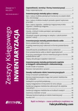 Zeszyt Księgowego Nr 1 Inwentaryzacja
