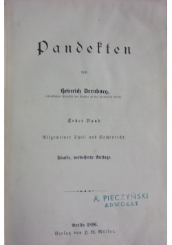 Pandekten,1896r.