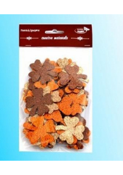 Koniczyny brokatowe tonacja brązowa 44szt