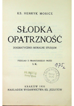 Słodka Opatrzność 1931 r.